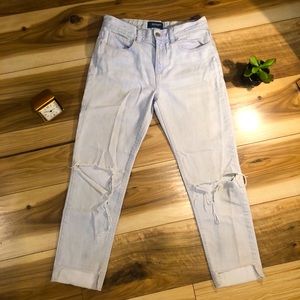 Light Wash Distressed Mom Jeans